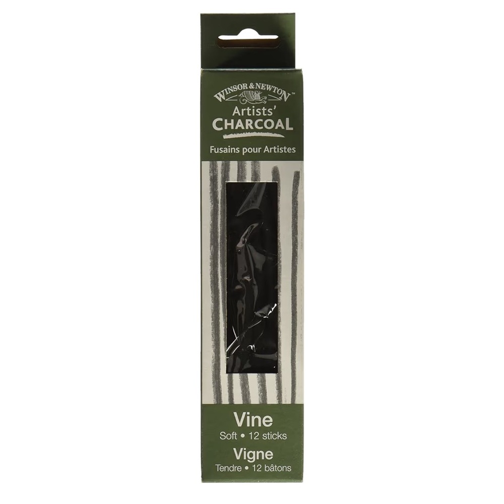 🔥5 FOR $25🔥 Winsor & Newton Artists' Charcoal Vine Soft - 12 Sticks